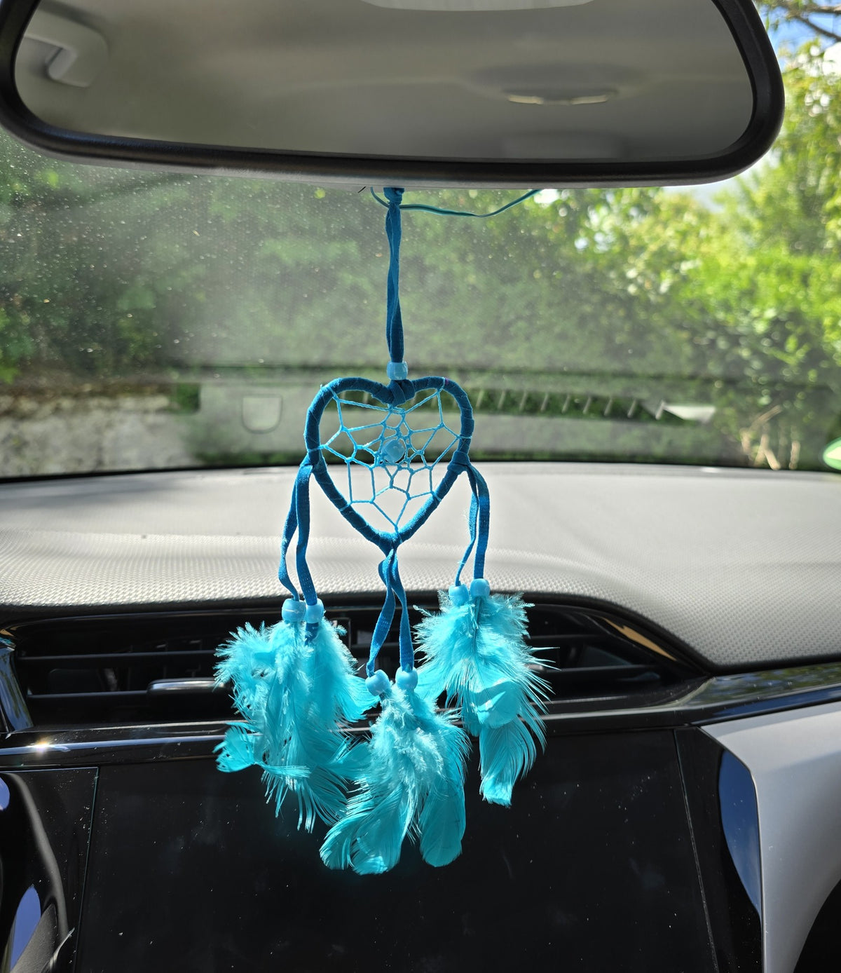 Dreamcatcher Bali 20x7x0.5cm Dreamcatcher purple turquoise pink rearview mirror pendant