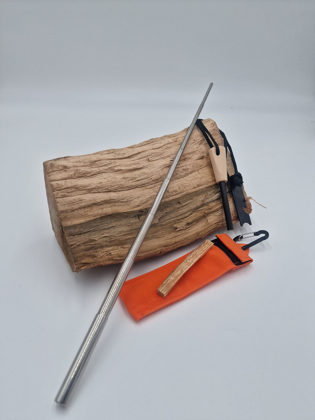 Fire starter set, fire steel 7 cm magnesium, survival, outdoor, bushcraft, camping, 4-piece.