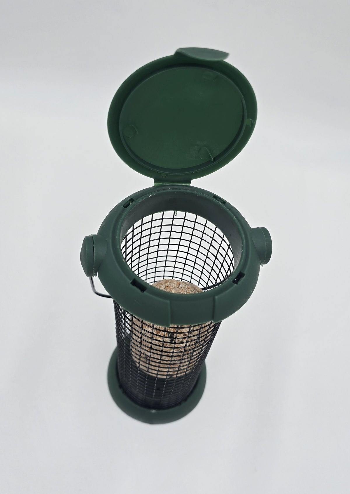 Vogelfutterspender Dunkelgrün Ø 8 x 19 cm Meisenknödelhalter Futterspender