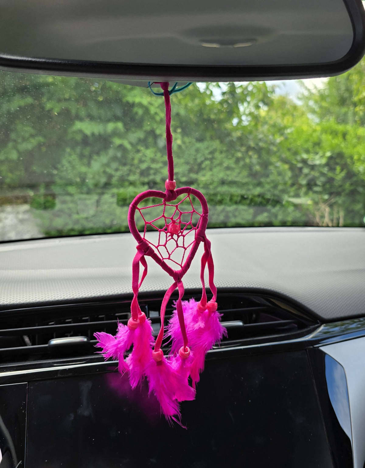 Dreamcatcher Bali 20x7x0.5cm Dreamcatcher purple turquoise pink rearview mirror pendant