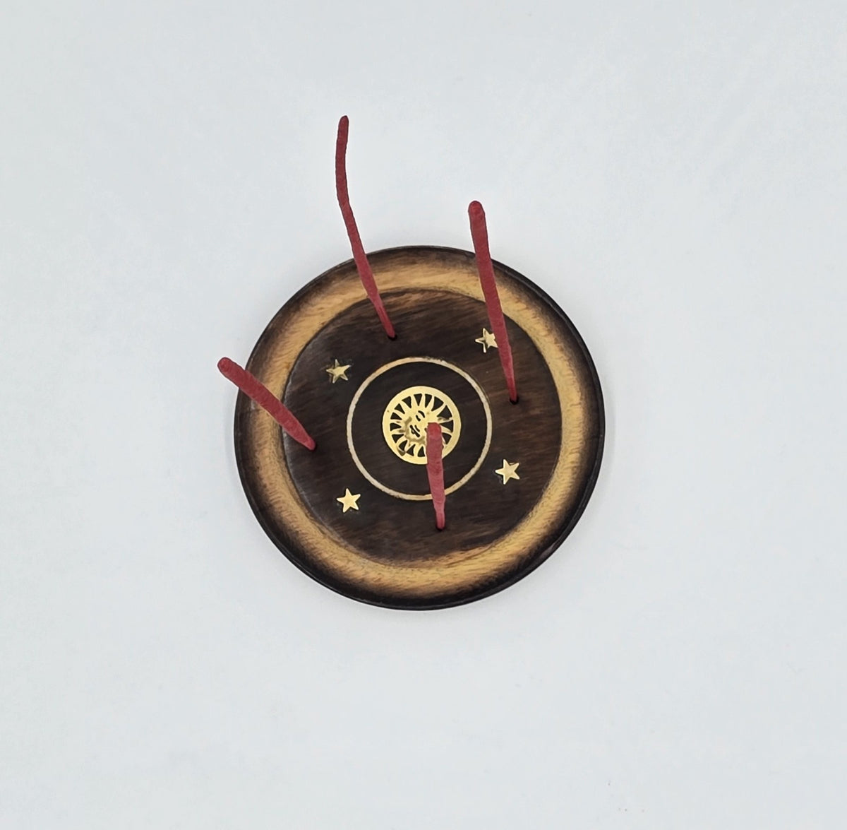 3x Mango Wood Incense Plates 10cm (Cones & Frankincense) Holders for Incense Cones, Wooden Holders