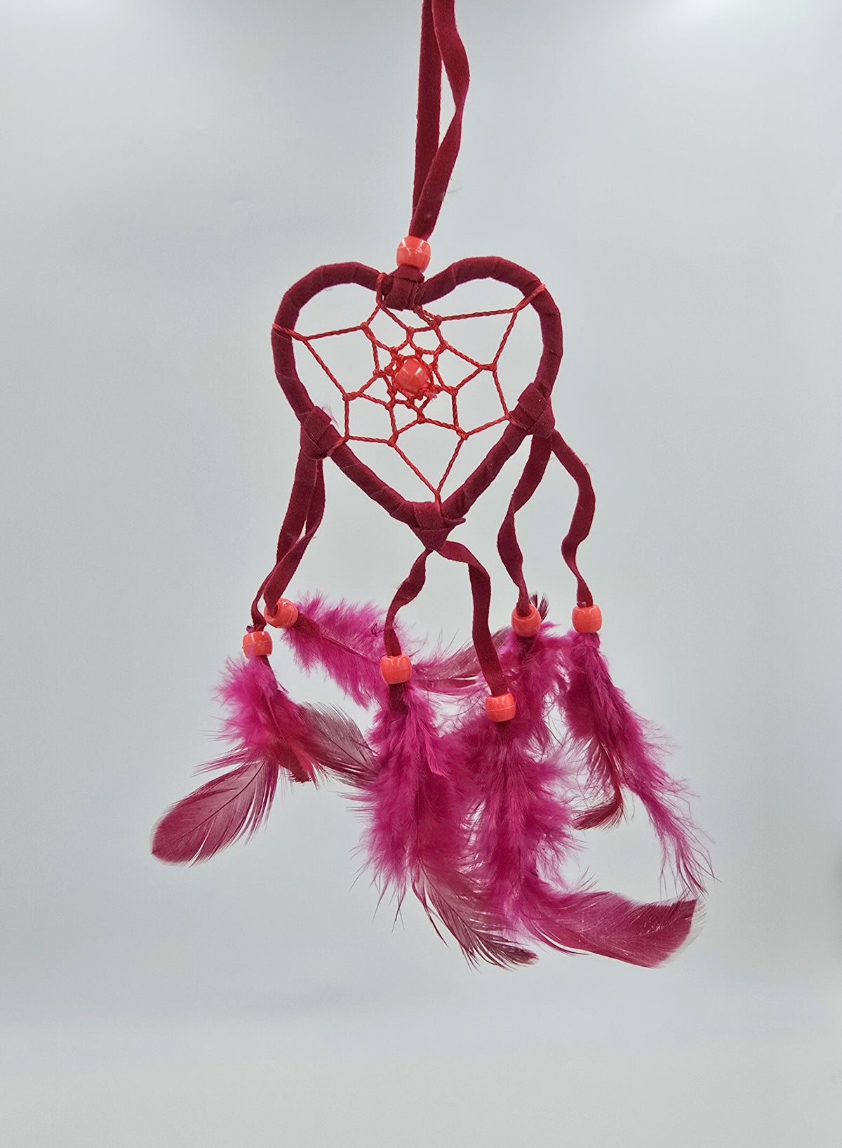 Dreamcatcher Bali 20x7x0.5 cm Dreamcatcher Heart red white black Rearview Mirror Pendant