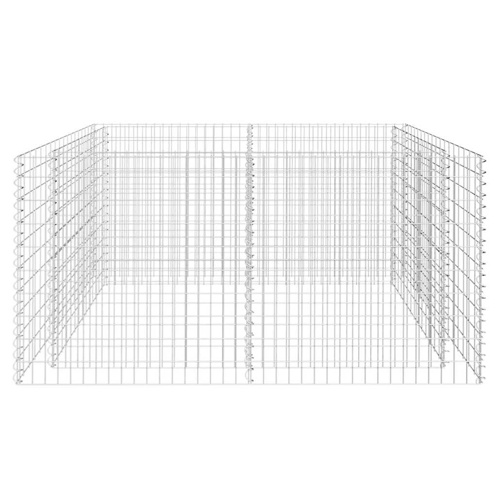Gabionen Hochbeet Stahl 180×90×100 cm Silbern Pflanzkorb Steinkorb