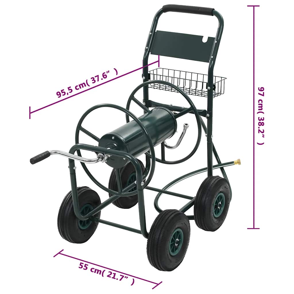 Schlauchwagen 1/2" Anschluss Schlauchaufroller 75 m Stahl Gartenschlauchwagen