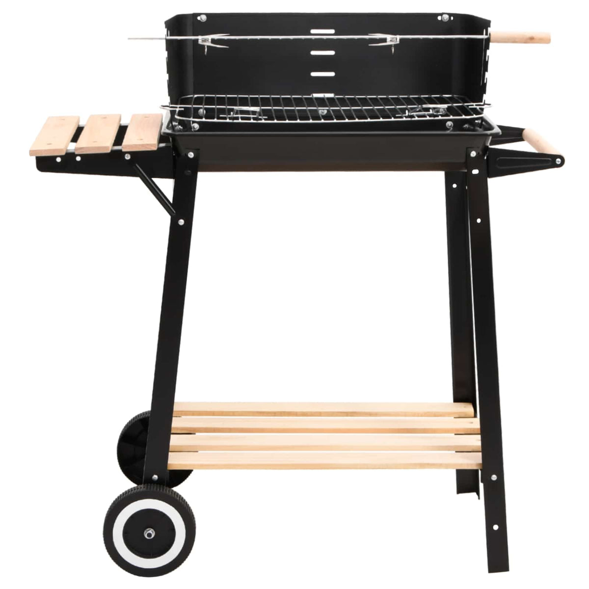 Holzkohlegrill Standgrill höhenverstellbar mit Ablagen und Rädern