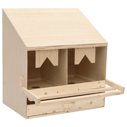 Abrollnest Hühner 2-fach Legenest Holz 63x40x65 cm Schrägdach Eierfach
