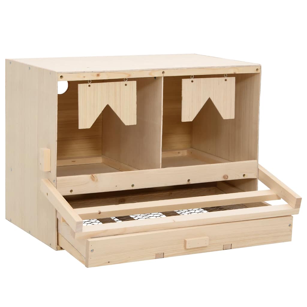Abrollnest Hühner 2-fach Legenest Holz 63x40x45 cm Flachdach Eierfach