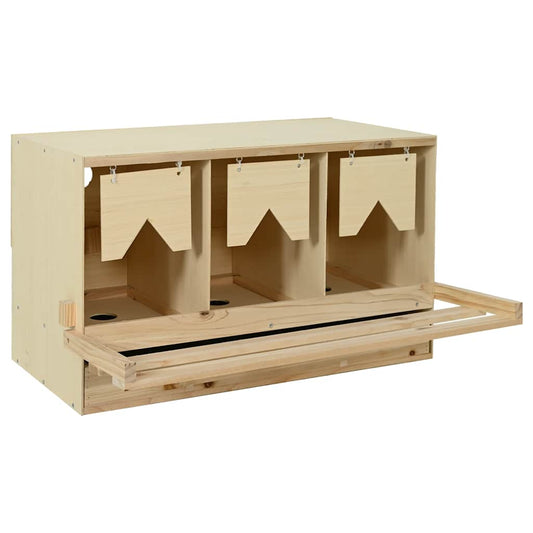 Abrollnest Hühner 3-fach Legenest Holz 96x40x45 cm Flachdach Eierfach