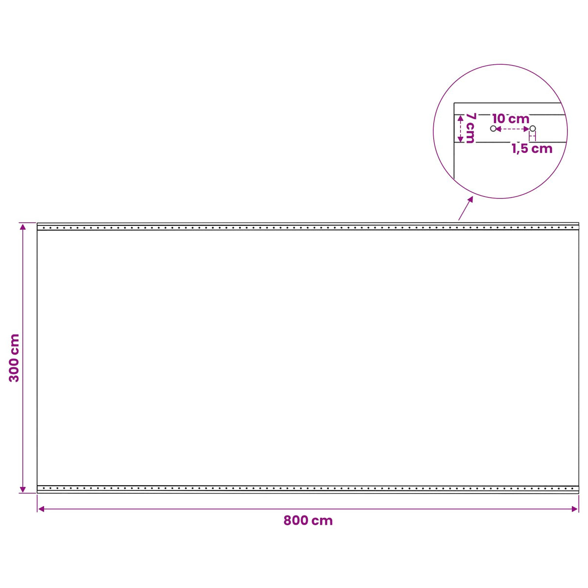 Leno tarpaulin, white, 4 x 8 m, 260 g/m², wood cover, greenhouse tarpaulin