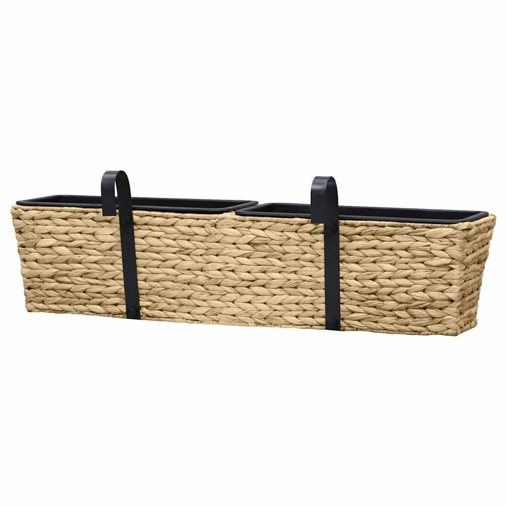 Pflanzkübel 2 Stk. Wasserhyazinthe 80x20x18 cm Braun Balkonkasten