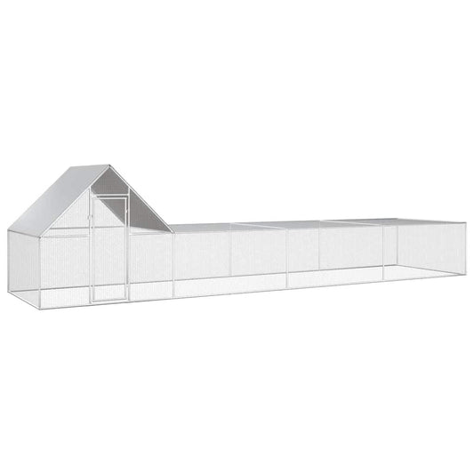 Chicken cage, chicken coop, steel, 8 x 2 x 2 m, run, outdoor enclosure, animal cage, poultry house