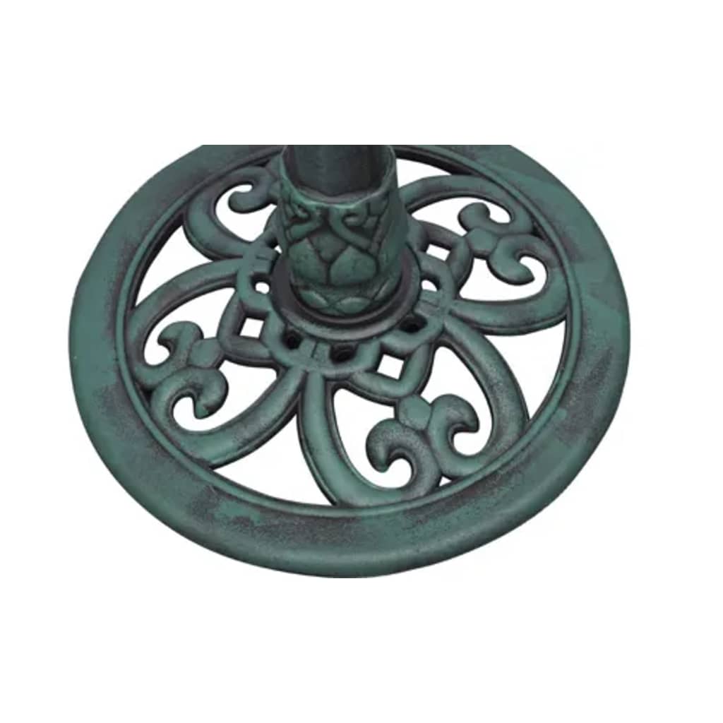 Bird bath with decorative bird, 50x50x76 cm, plastic bird bath, green