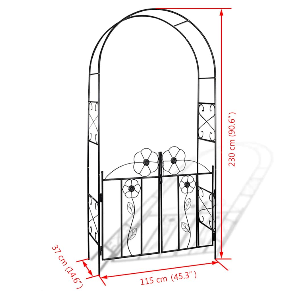 Rosenbogen mit Tür Torbogen Rankgitter Rosensäule Spalier Pergola Gartentor