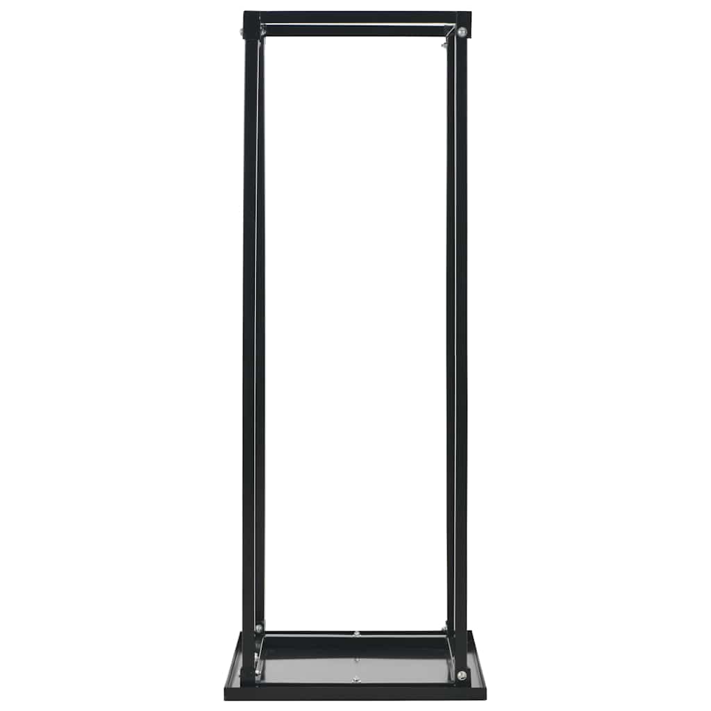 Firewood rack, steel, black, 37 x 37 x 113 cm, log storage, firewood holder, floor-standing
