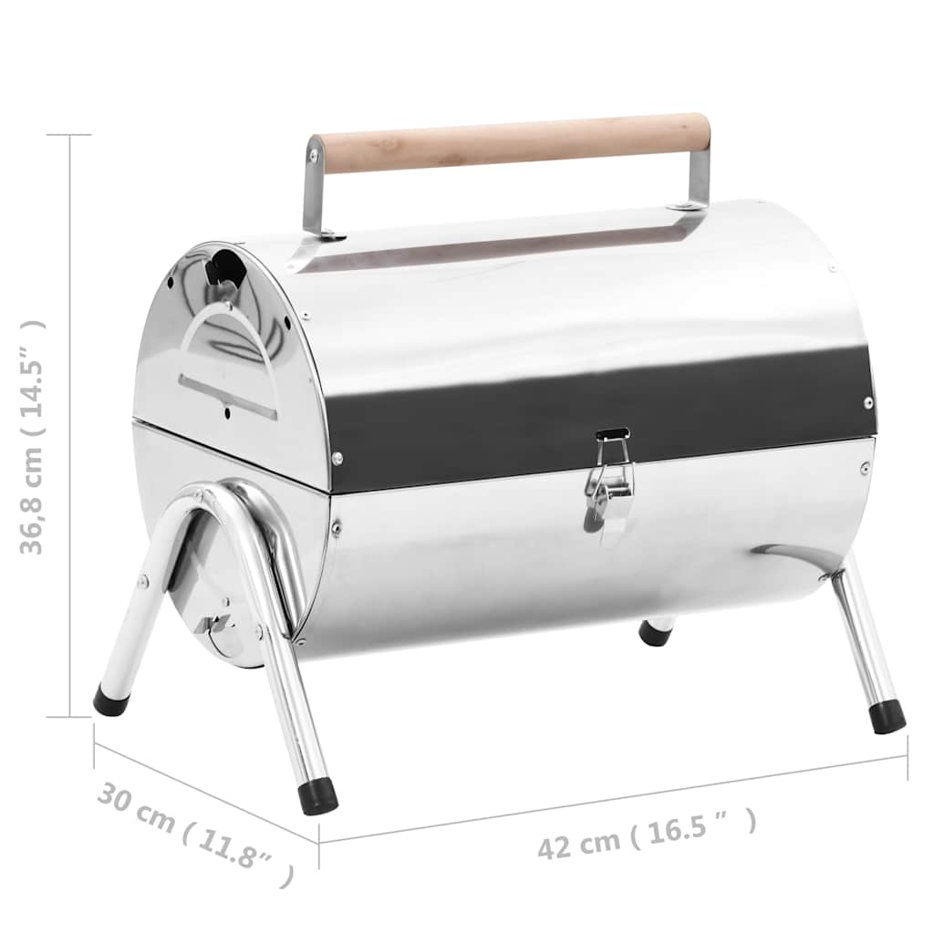 Campinggrill Edelstahl Holzkohlegrill Tragbar mit Deckel BBQ Grill