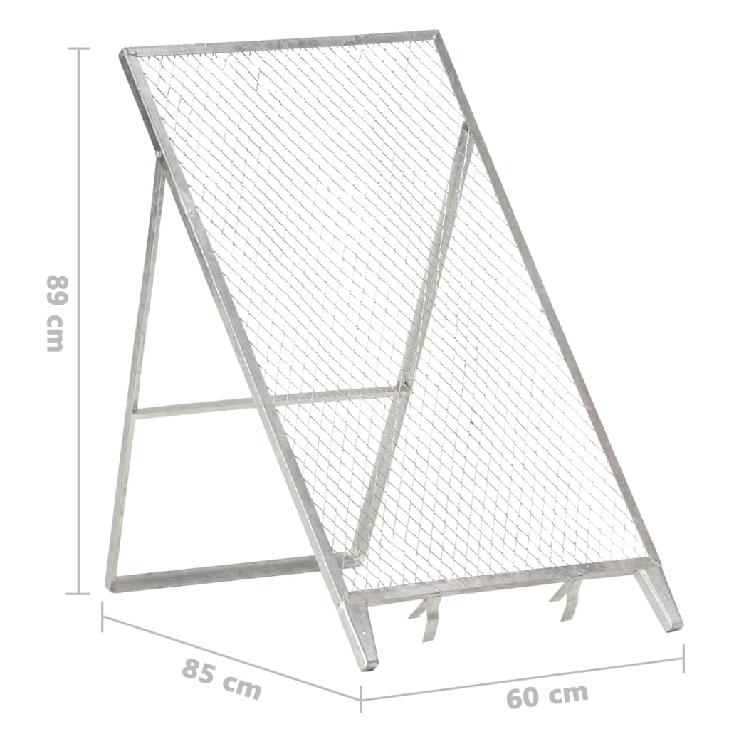 Garden sieve, soil sieve, galvanized steel, 60 x 85 x 89 cm, foldable