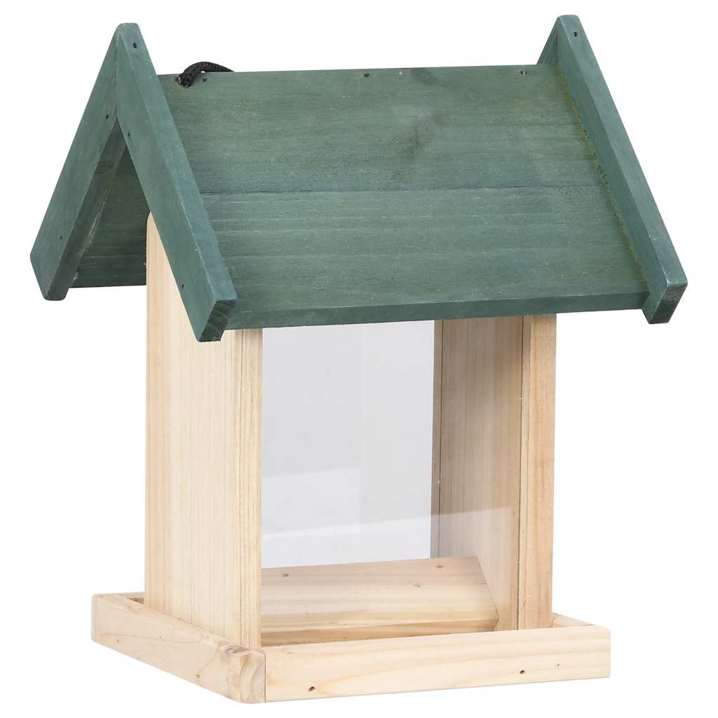 Bird feeders, 4 pieces, fir wood, 19 x 19 x 25 cm, birdhouses, wild bird feeding station