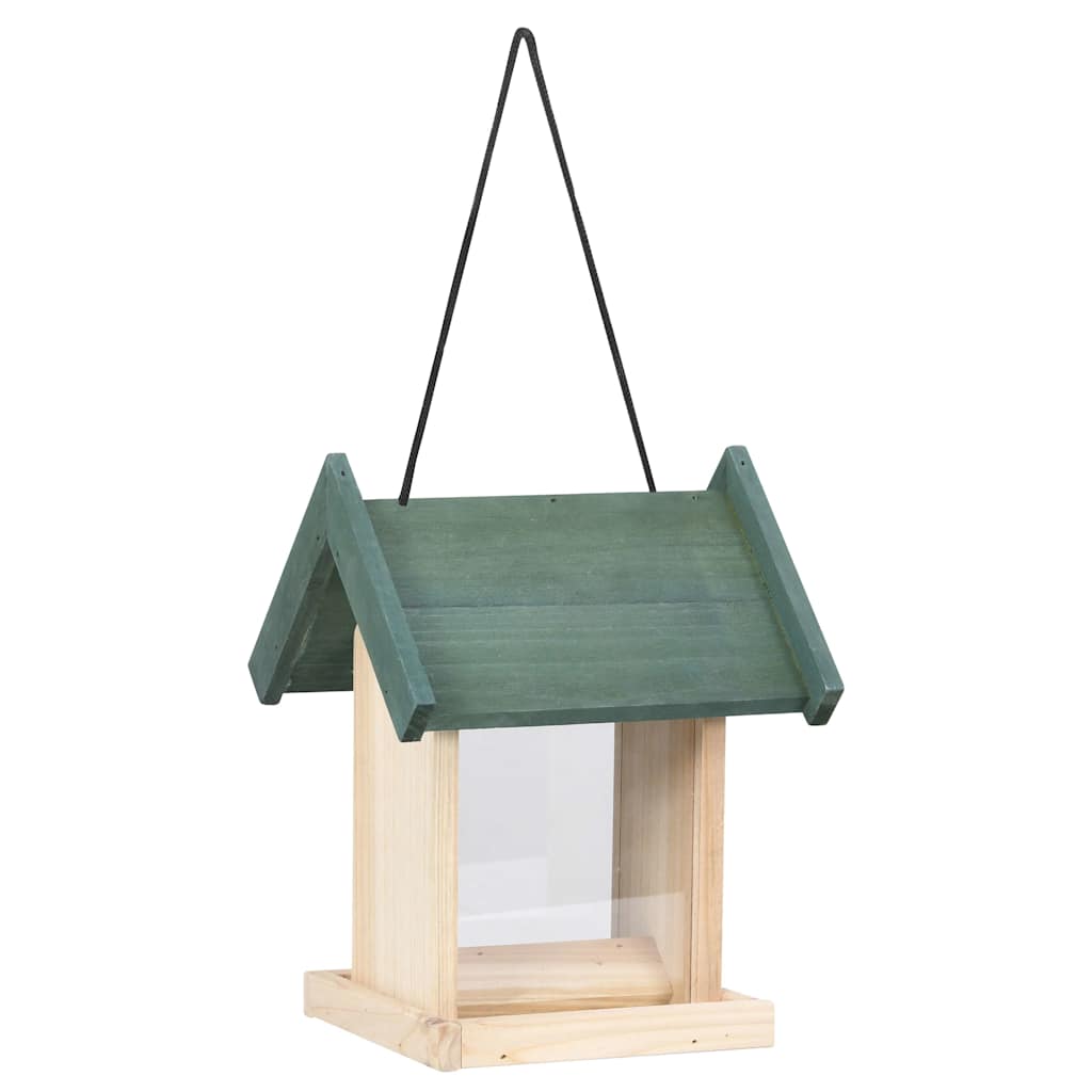 Bird feeders, 4 pieces, fir wood, 19 x 19 x 25 cm, birdhouses, wild bird feeding station
