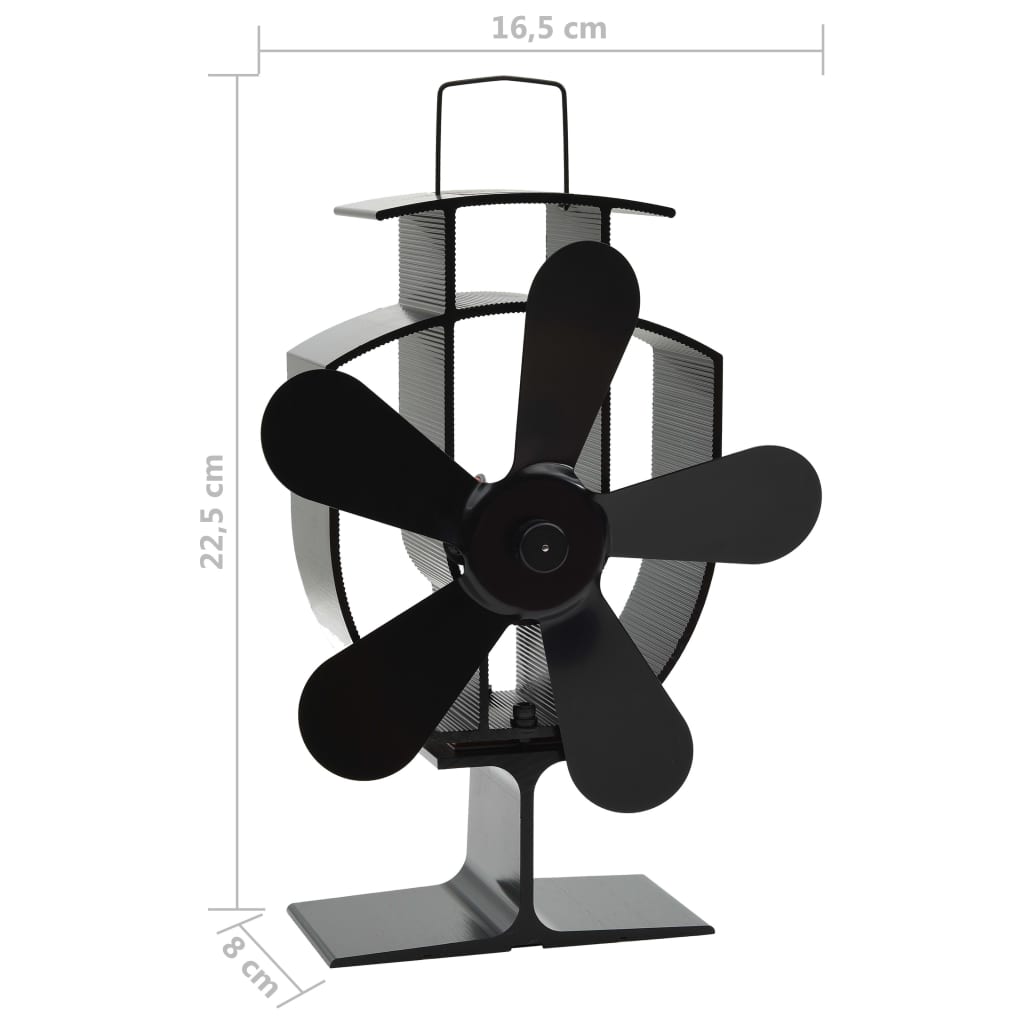 Ofenventilator ohne Strom Kaminventilator hitzebetrieben 5 Blatt 50-300°C