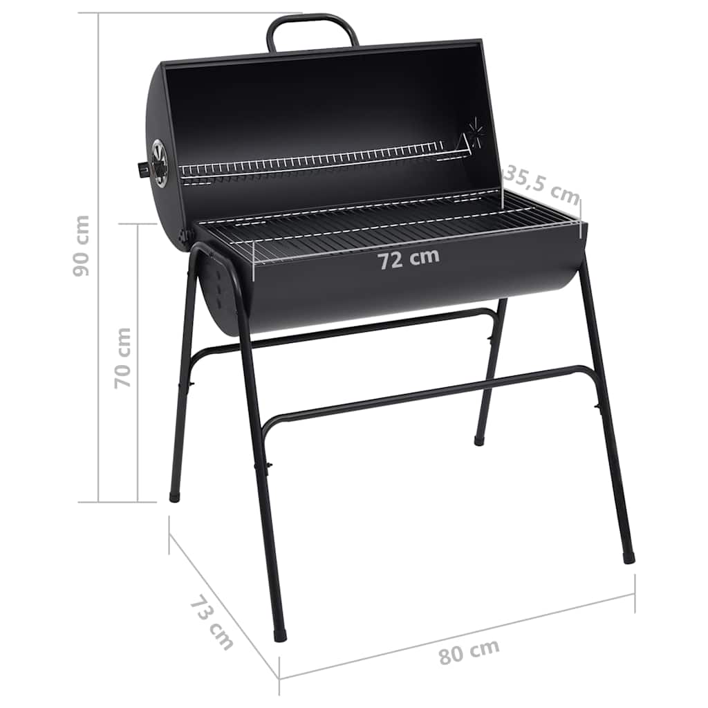 Holzkohlegrill XXL Grillwagen BBQ Grill mit Deckel Warmhalterost