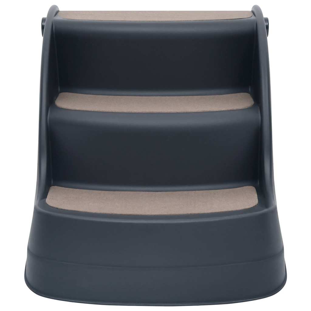 Hundetreppe 3 Stufen Klappbar Dunkelgrau 38x50x38 cm Haustiertreppe