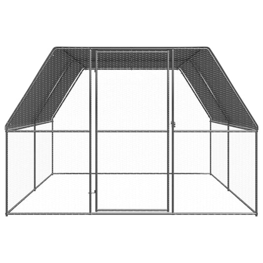 Hühnerkäfig Hühnerstall Volldach Stahl 3 x 4 x 2 m Freigehege Tierkäfig Geflügelstall