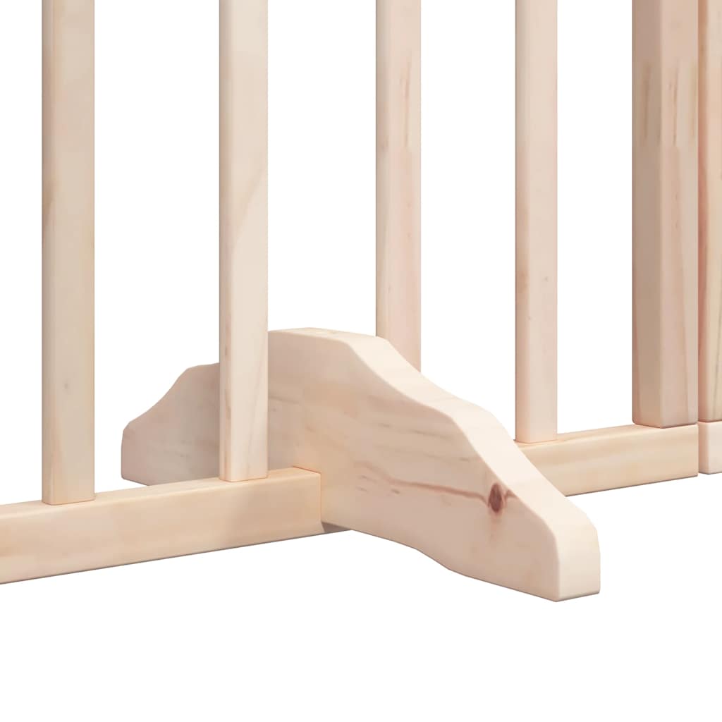 vidaXL 9-piece dog gate with door, foldable, 450 cm, poplar wood