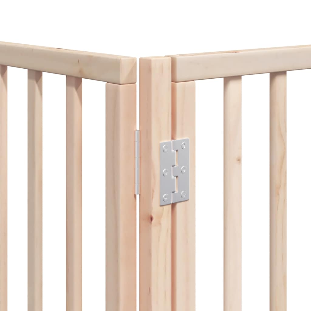 vidaXL 9-piece dog gate with door, foldable, 450 cm, poplar wood