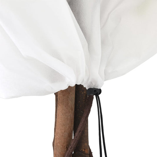 Winter fleece with drawstring, 4 pieces, 70 g/m², 0.8 x 0.8 m, frost protection, garden fleece, plant protection