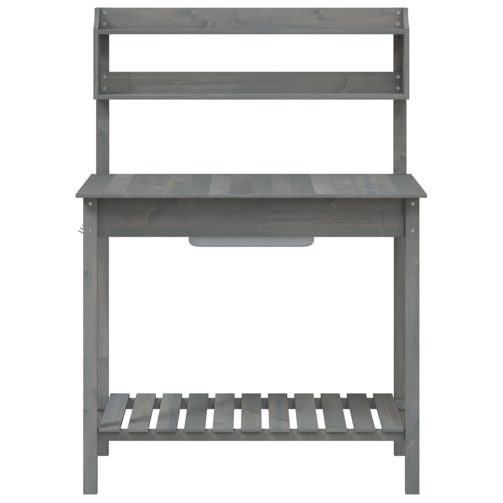vidaXL Planting Table with Sink 147.5x44x139.5 cm Solid Fir Wood