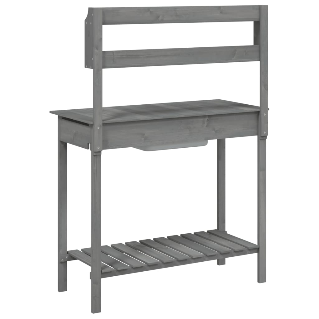 vidaXL Planting Table with Sink 147.5x44x139.5 cm Solid Fir Wood