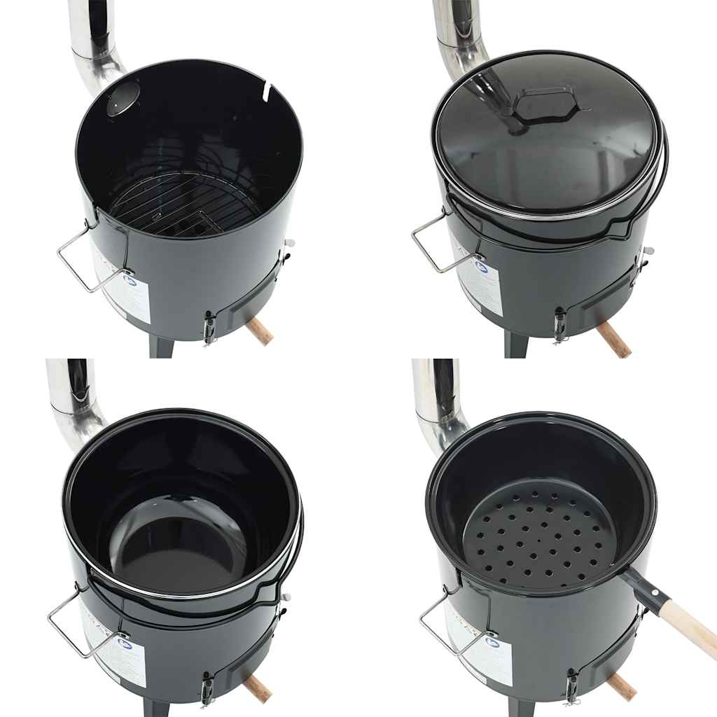 Gulaschkanone 14,3L Gartenofen Feldküche Kesselofen mit Zubehör