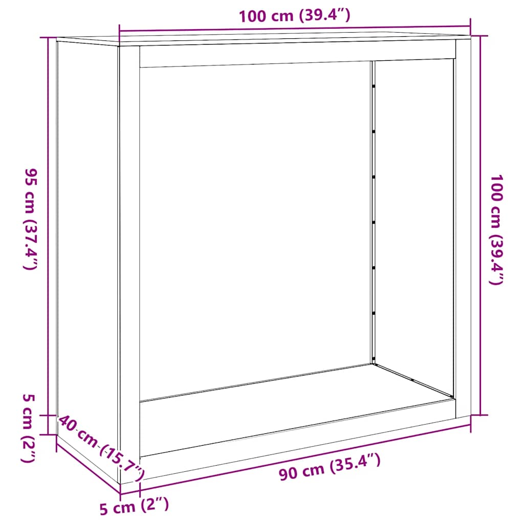 vidaXL Firewood Rack 100x40x100 cm Galvanized Steel