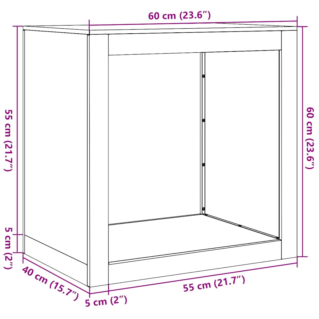 Brennholzständer Kaminholzregal 60x40x60 cm verzinkter Stahl kompakt