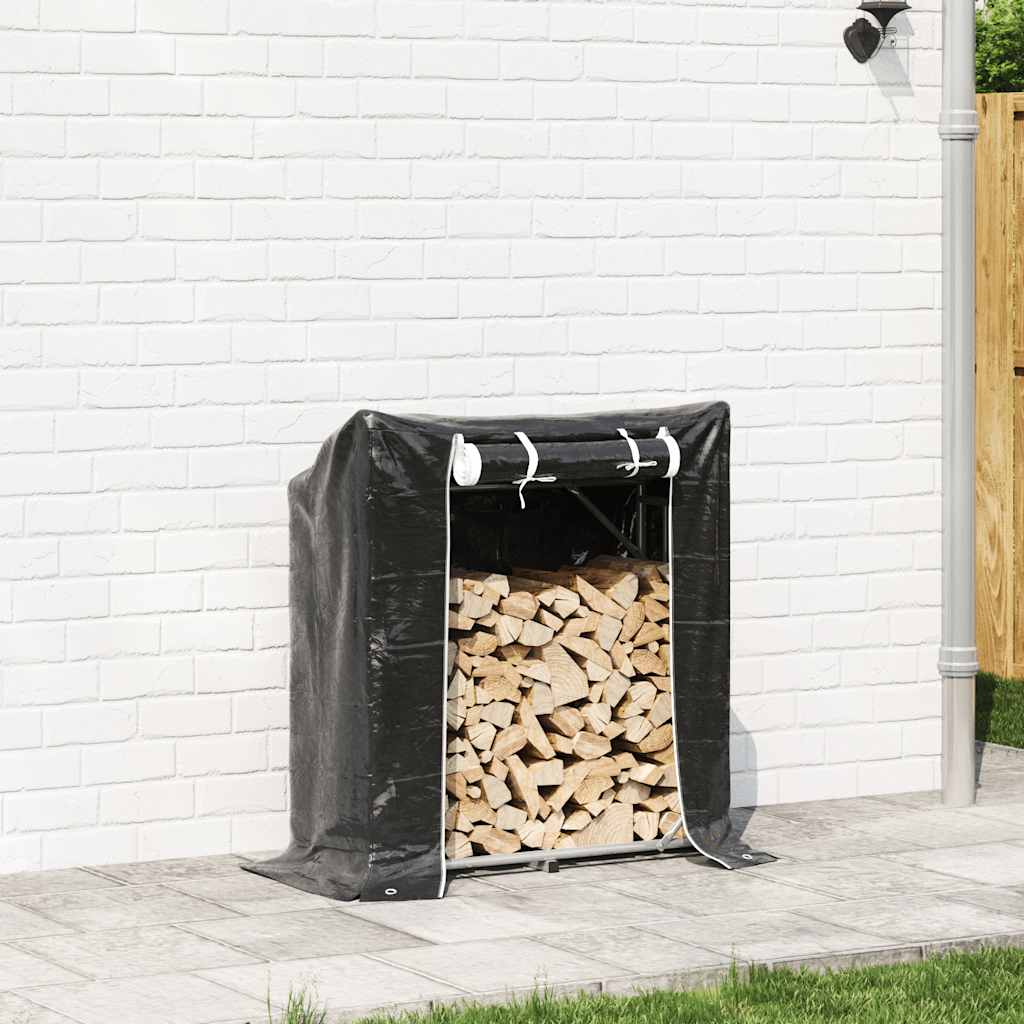Firewood rack with rain cover 100.5x40.5x110.5 cm wood storage firewood stand