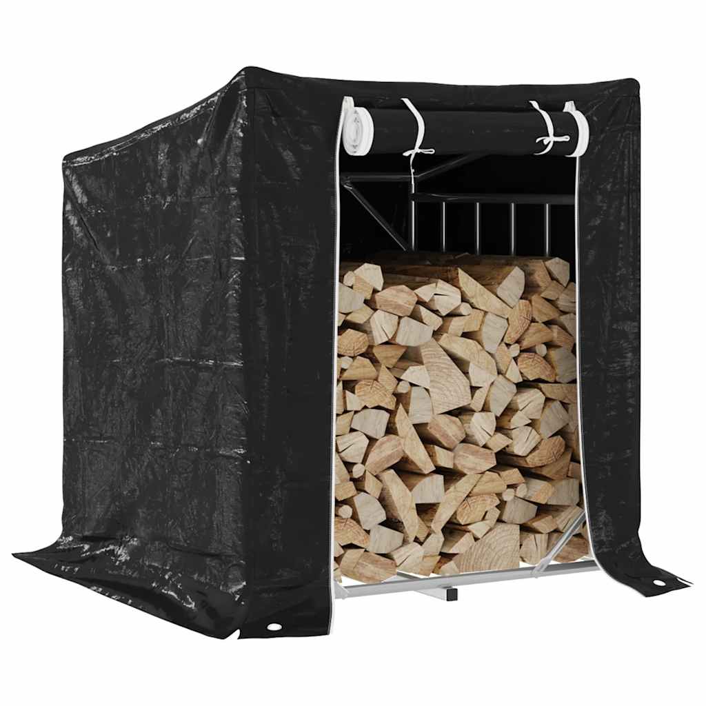 Firewood rack with rain cover 100x100x111 cm wood storage firewood stand