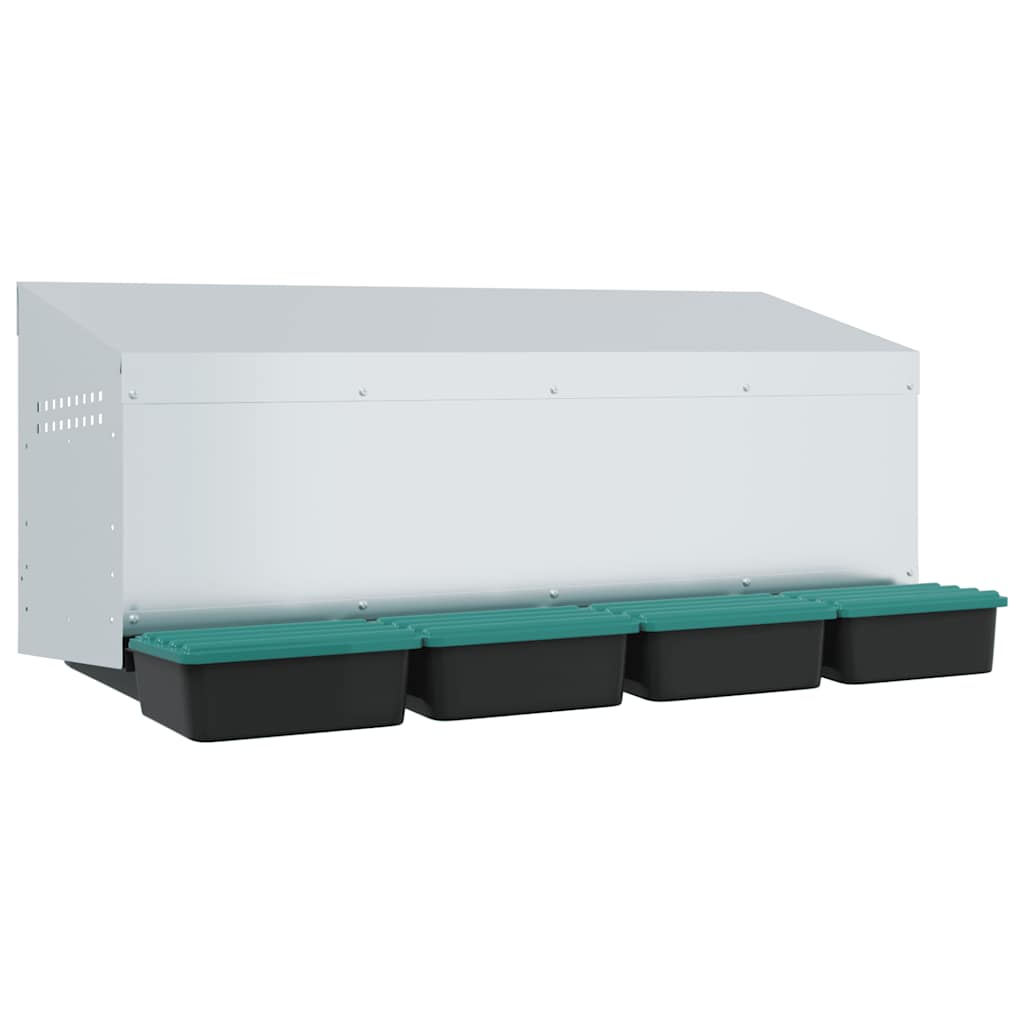 Abrollnest Hühner 4-fach Legenest Metall 106x50x46 cm Wandeinbau Eierfach