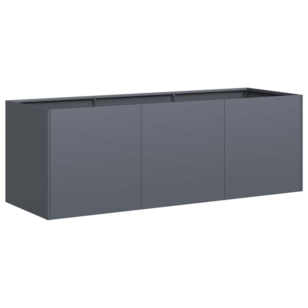 Raised garden bed planter, anthracite, 120x40x40 cm, cold-rolled steel.
