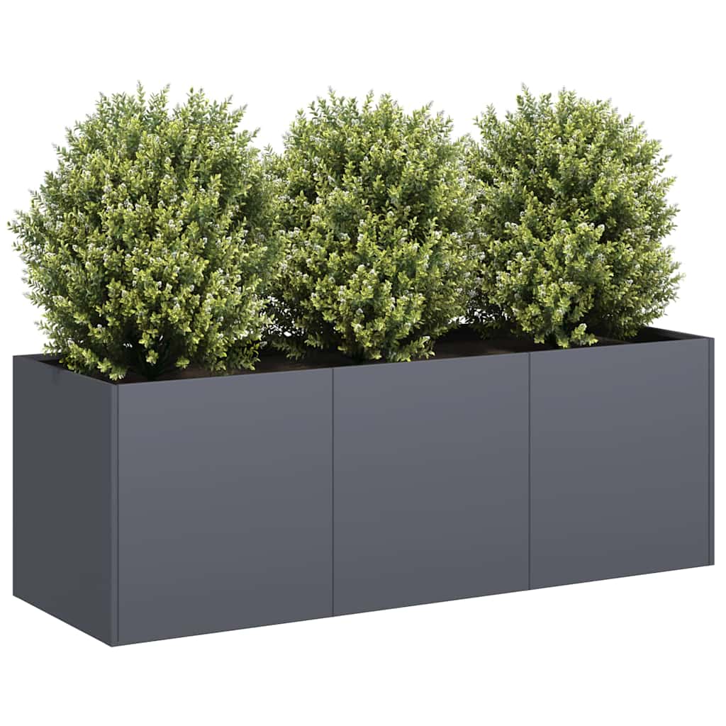 Raised garden bed planter, anthracite, 120x40x40 cm, cold-rolled steel.