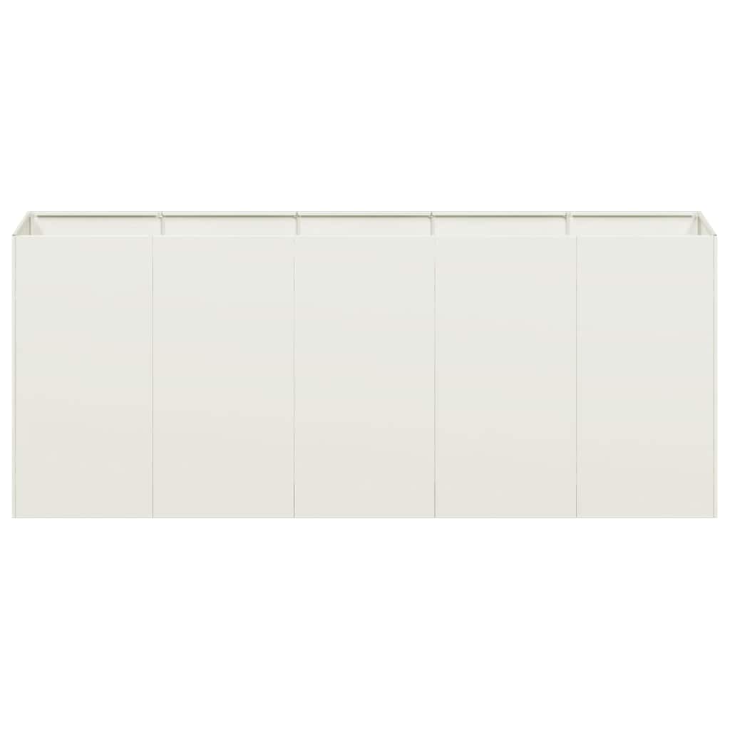 Raised garden bed planter, white, 200x40x80 cm, cold-rolled steel.