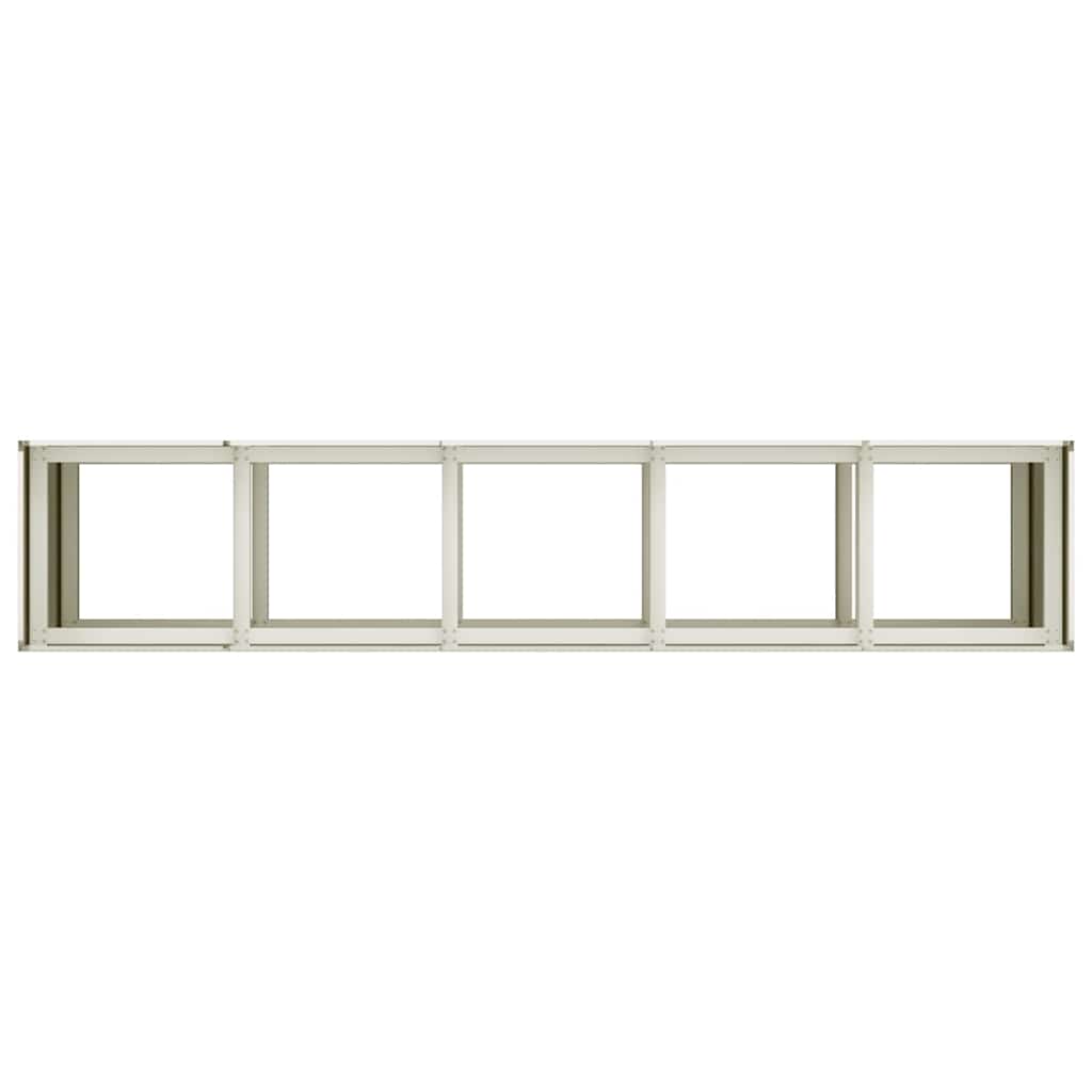 Raised garden bed planter, white, 200x40x80 cm, cold-rolled steel.