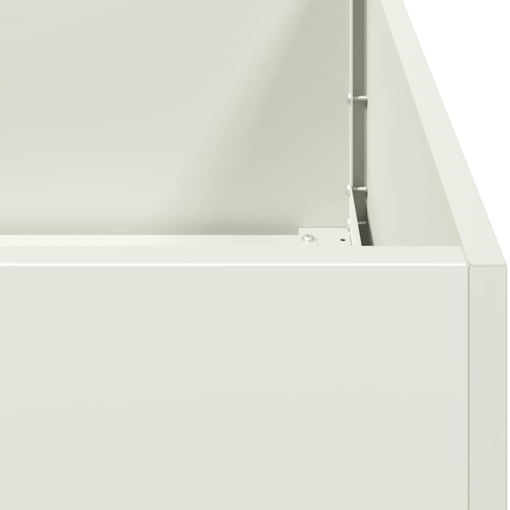 Raised garden bed planter, white, 200x40x80 cm, cold-rolled steel.