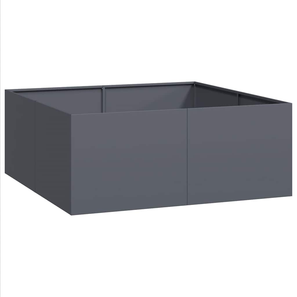 Raised garden bed planter, anthracite, 100x100x40 cm, cold-rolled steel.