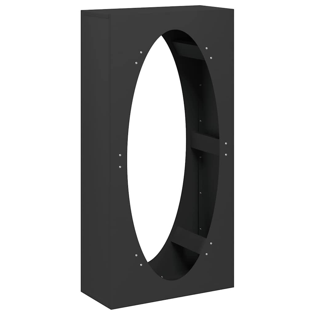 Firewood rack, black, 50x23x100 cm, cold-rolled steel, firewood stand