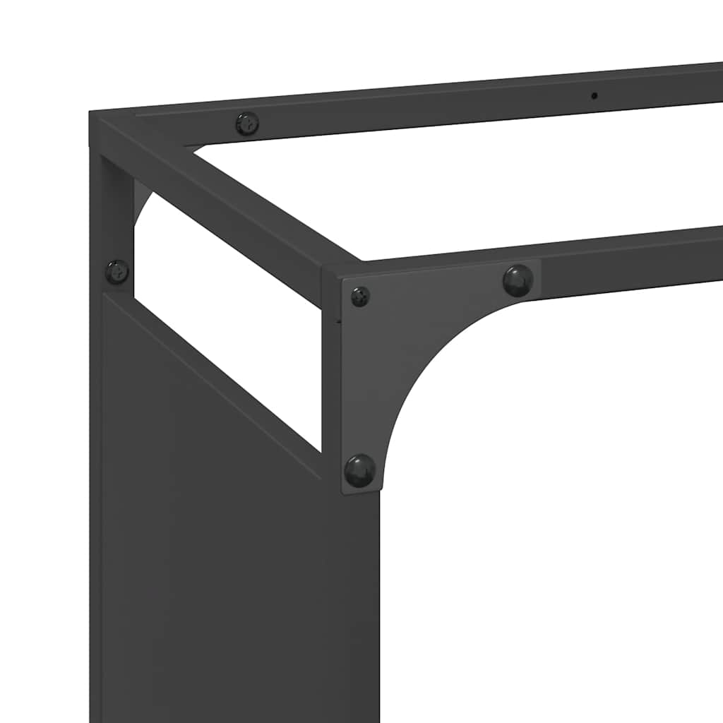 Firewood rack, black, 44x28x65 cm, cold-rolled steel, firewood stand