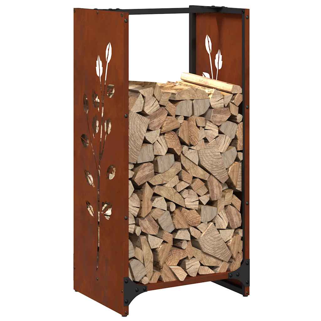 Kaminholzregal Brennholzregal 40x30x80 cm Wetterfeststahl Cortenstahl Rostoptik