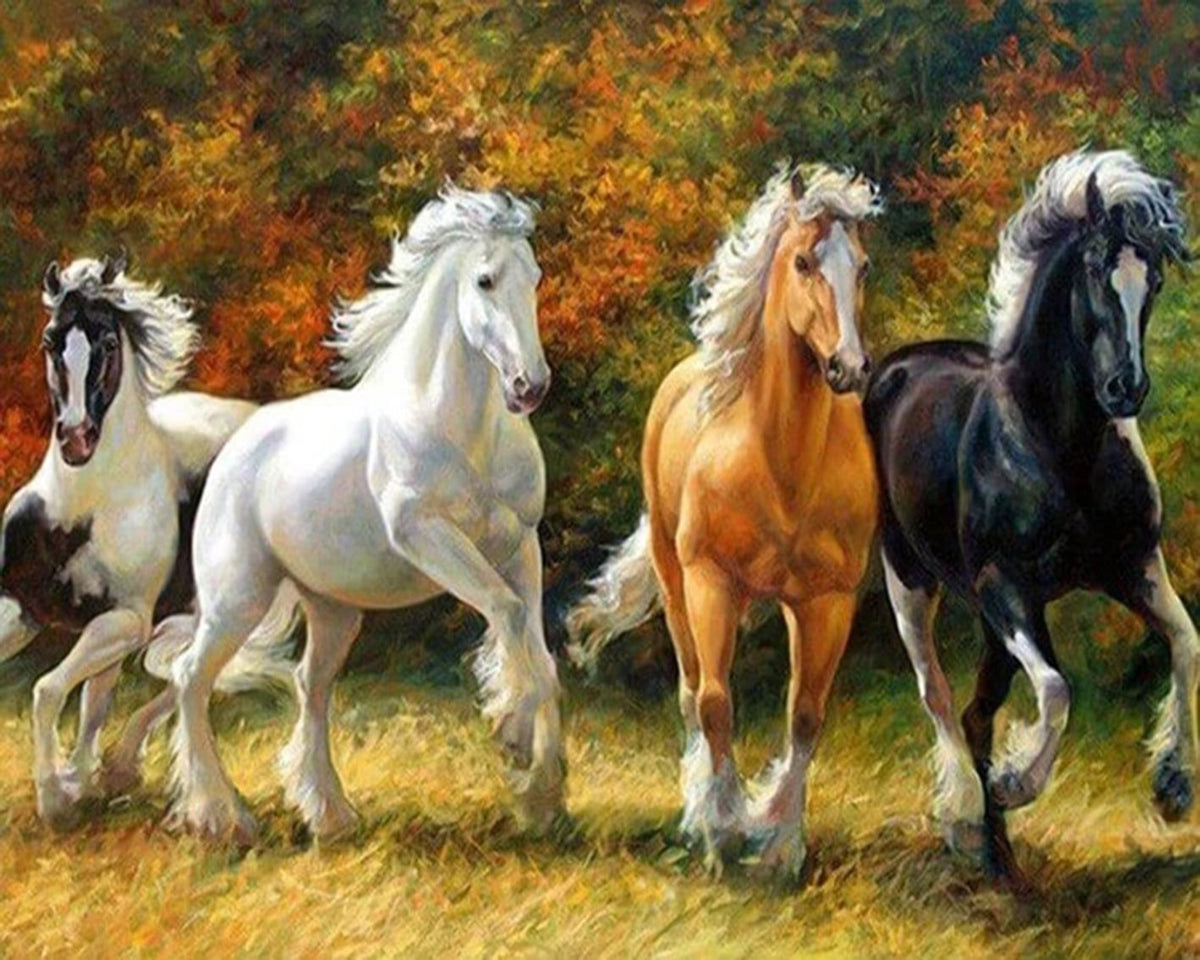DIY Diamond Painting 5D Diamond Painting Horse Herd 30x40 cm Painting Wall Decoration Painting Leisure Fun for Adults and Teenagers