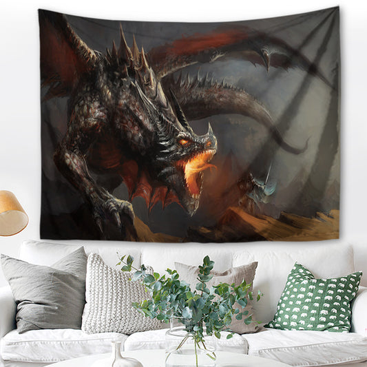 Dragon wall hanging 200 x 150 cm, polyester wall hanging, tapestry