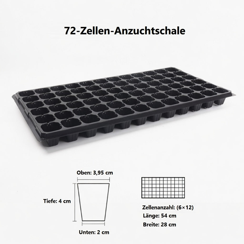 Anzuchtgewächshaus 72 Zellen Mini Gewächshaus Anzuchtschale Zimmergewächshaus Set