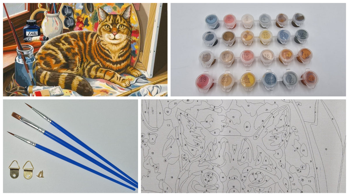 Paint by Numbers for Adults, Cat Studio, 40x50 cm, DIY Oil Acrylic Canvas Picture Decoration, 1 Piece